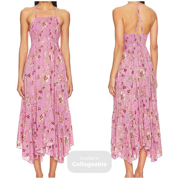 Free People Heat Wave Printed Maxi Dress in Pink Combo Size Small - Picture 1 of 7